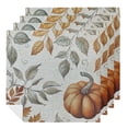 thumbnail image 1 of Werpe Vintage Leaves Pumpkins Polyester Dinner Napkin for Dining Table Kitchen Party Decor, Reusable Fabric for Events 2 PCS, 1 of 7