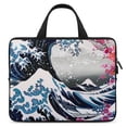thumbnail image 1 of RUIYC Wave Mountain Flowers Laptop Carrying Bag Case Handle Diving Fabric Lightweight Waterproof Stylish Portable 10inch, 1 of 5