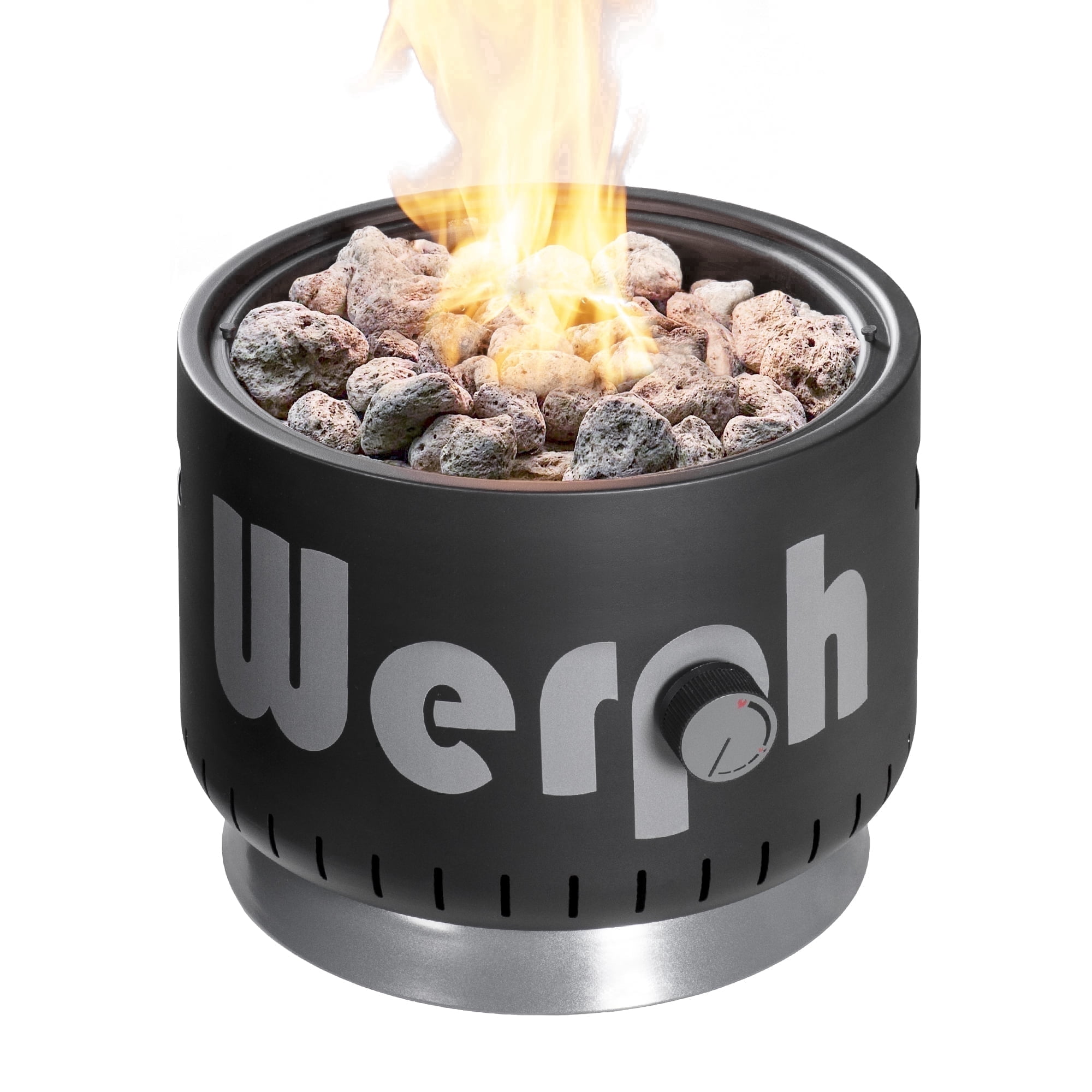 Werph 17-Inch Compact Propane Gas Fire Pit, 58000 BTU, Lightweight with Locking 2-in-1 Lid & Pumice Stones, Ideal for Camping, RV, Picnic, Fishing & Backyard