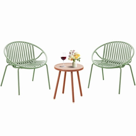 Werph 3 Pieces Patio Furniture Set, Outdoor Furniture with Bistro Table and Patio Chairs Set of 2