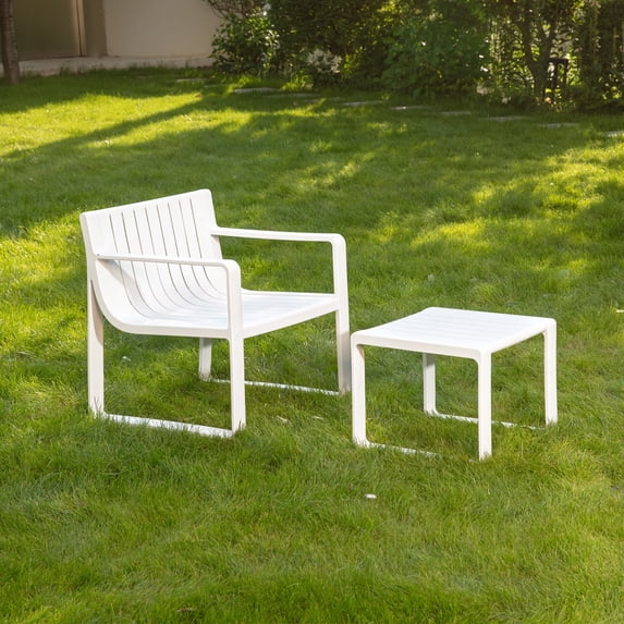 Werph Outdoor Patio Furniture Set, Patio Chairs with Outdoor Table, Front Porch Furniture Patio Chair with Balcony Furniture Bistro Table and Chair Set Outdoor Seating Set,White