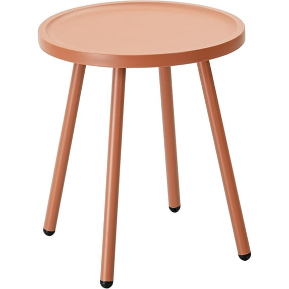 Werph End Table Living Room Side Table, Round Accent Table Small Side Table Nightstand with 4 Legs, Modern Home Decor Coffee Table for Bedroom, Office, Small Space,Orange
