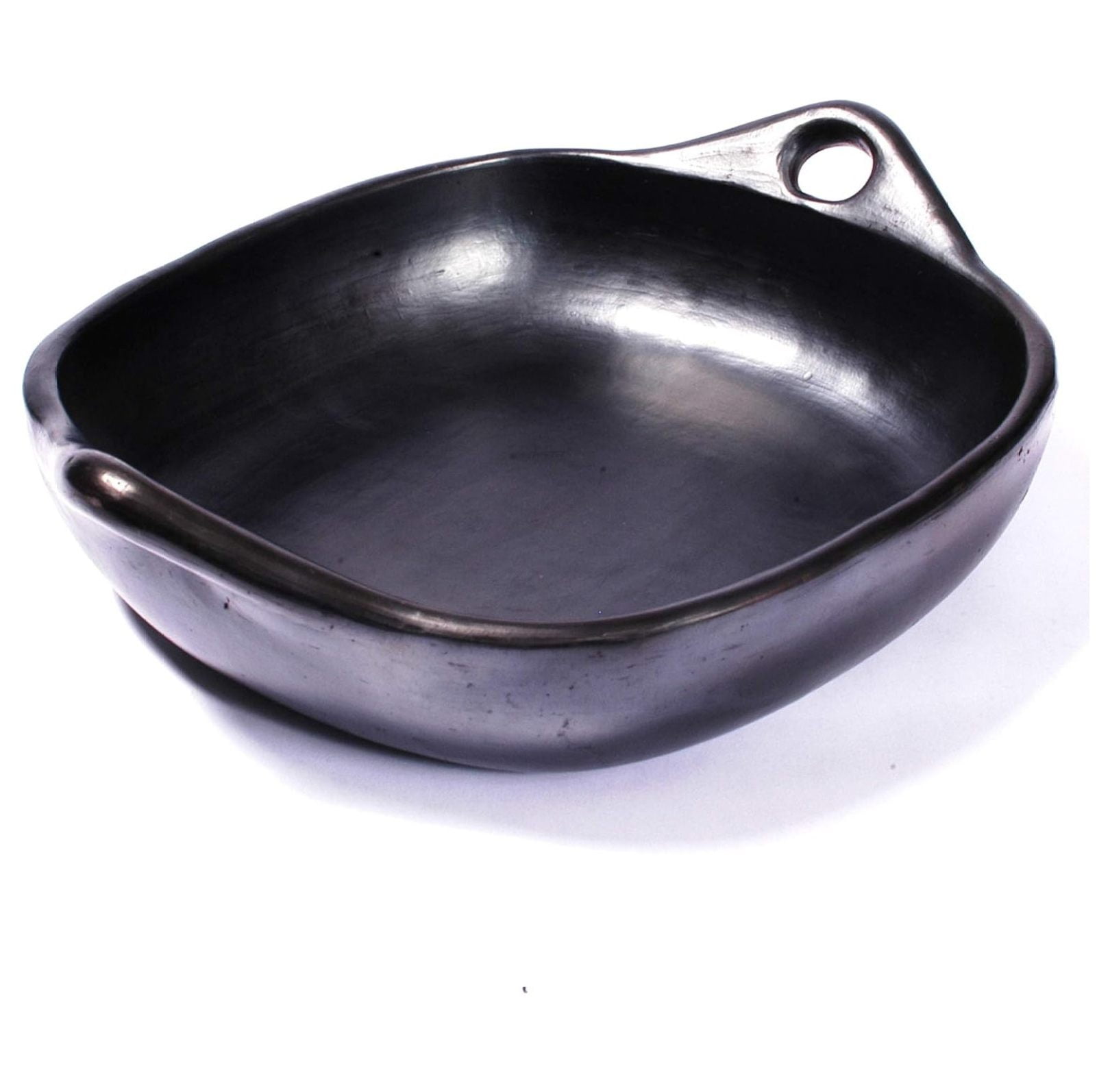 Small Black Clay Square Roasting Pan with Handles
