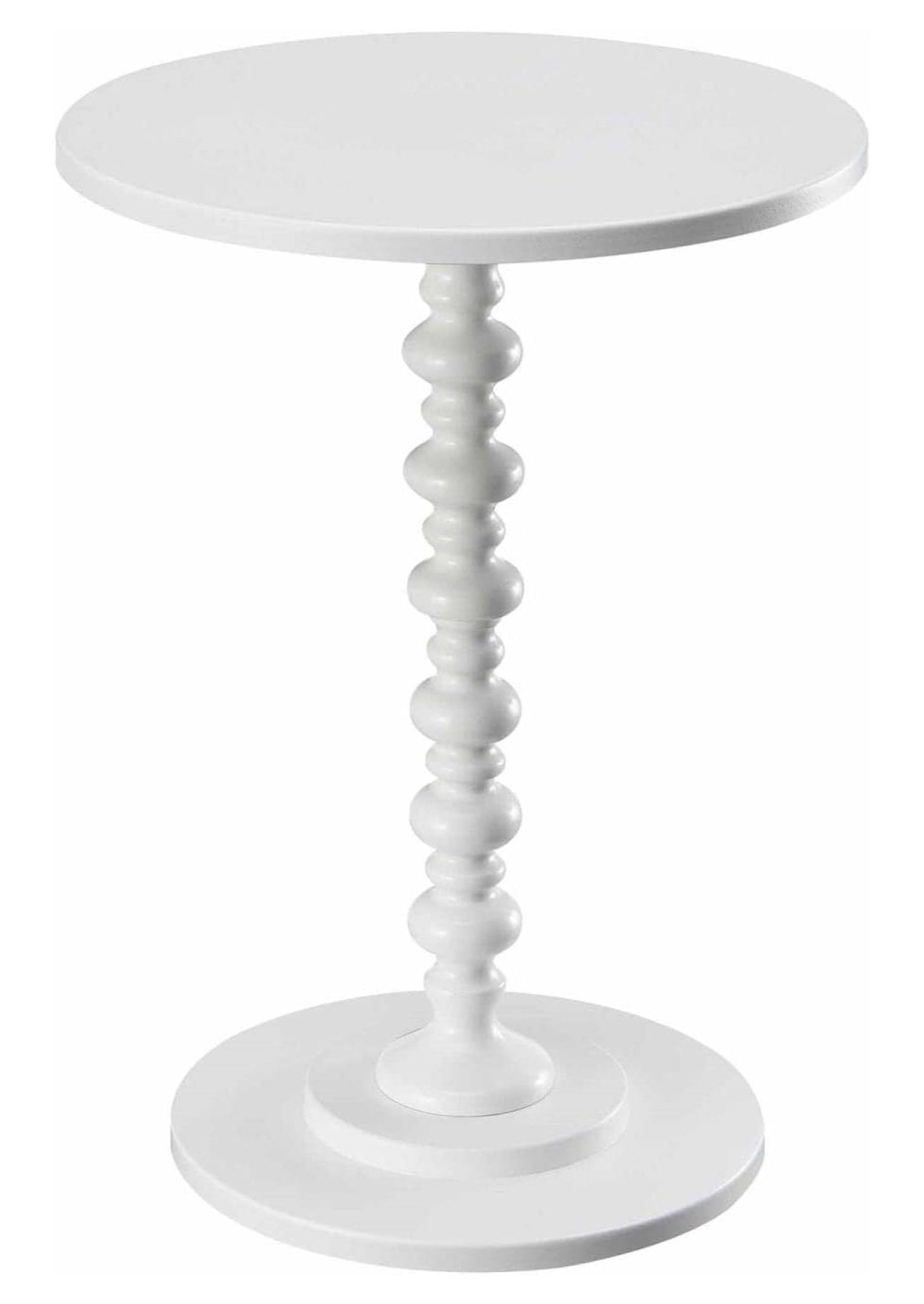 White Pinewood Round Spindle Bar Table