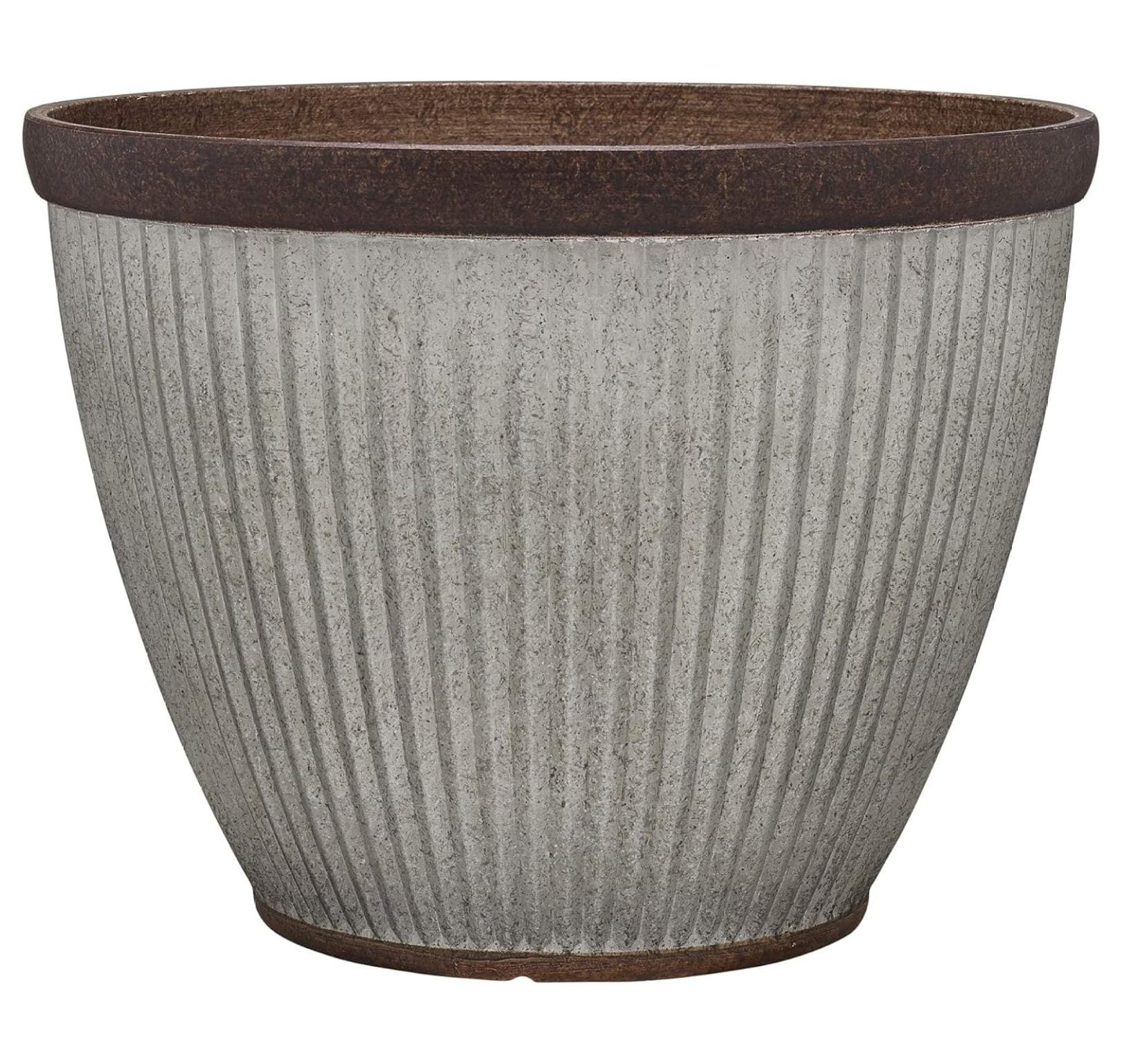 Westlake 20.5" Rustic Brown Resin Outdoor Planter
