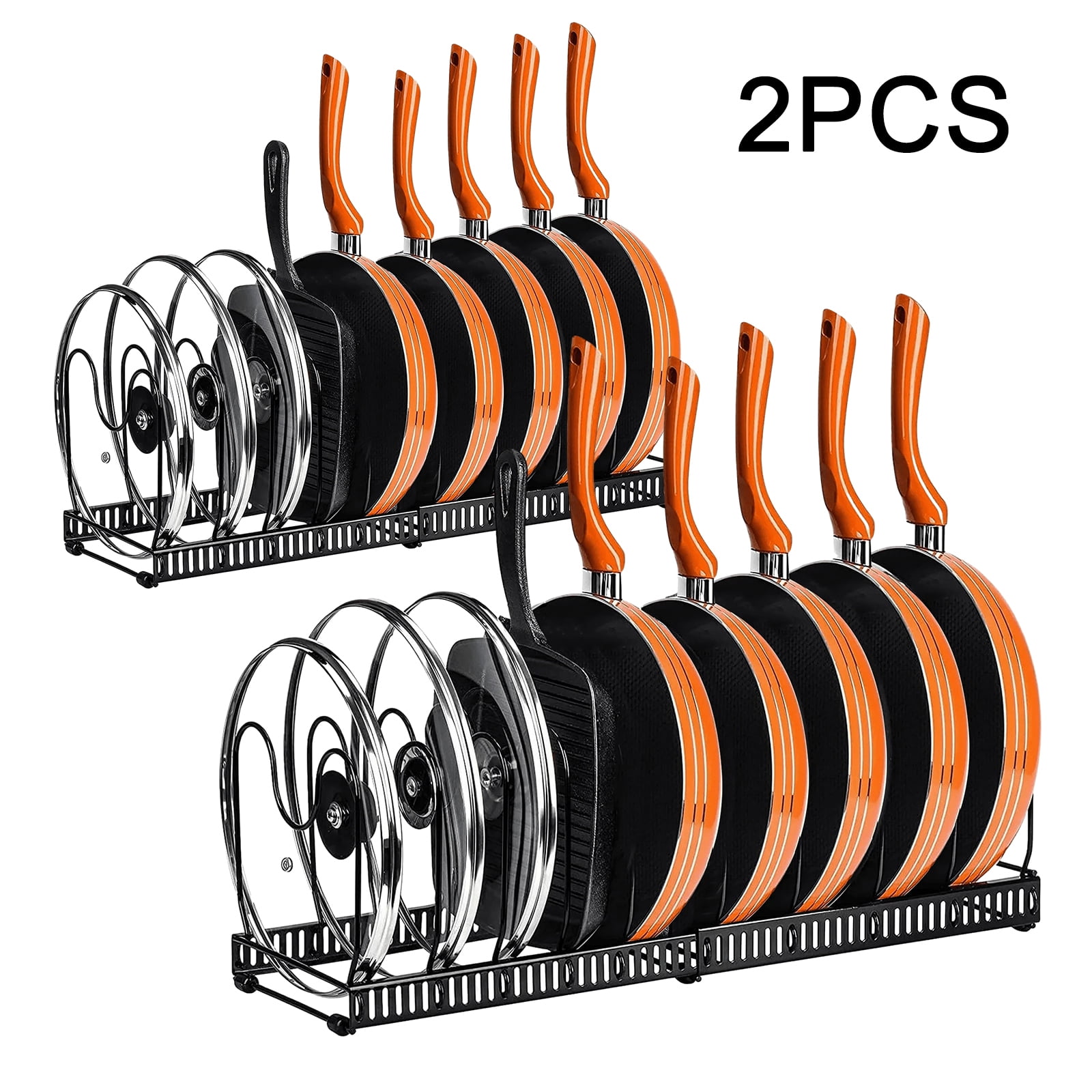 Werseon 2 Pack Cookware Set Organizer, Pots and Pans Organizer Rack