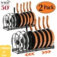 thumbnail image 1 of Werseon 2 Pack Expandable Pot Lid Rack Organizer, Pans Organizer Rack, Pots and Pans Organizer Rack Cookware Set Organizer, 1 of 9