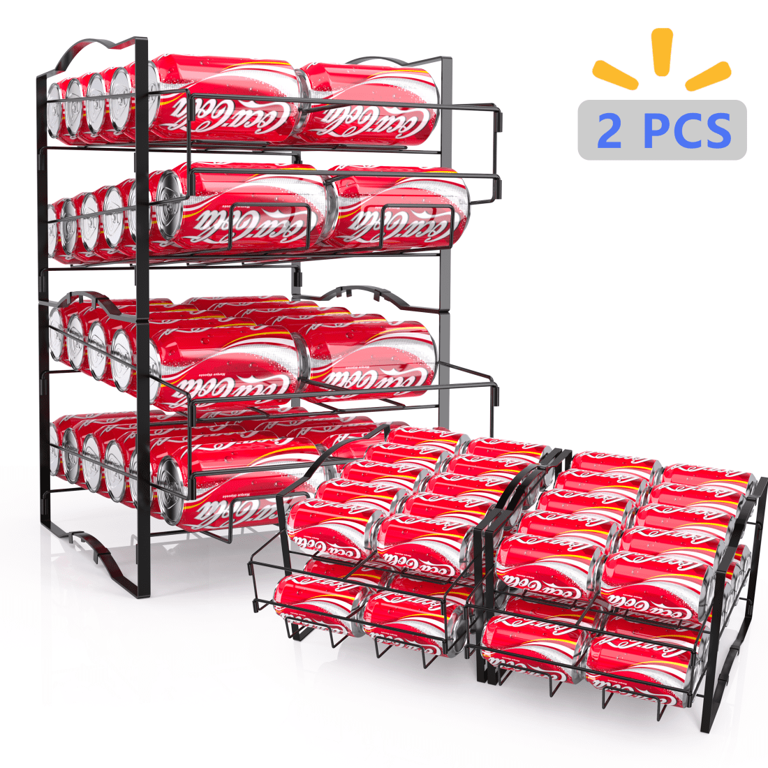 Werseon 2 Pack Stackable Soda Can Organizer Rack for Pantry, Stackable