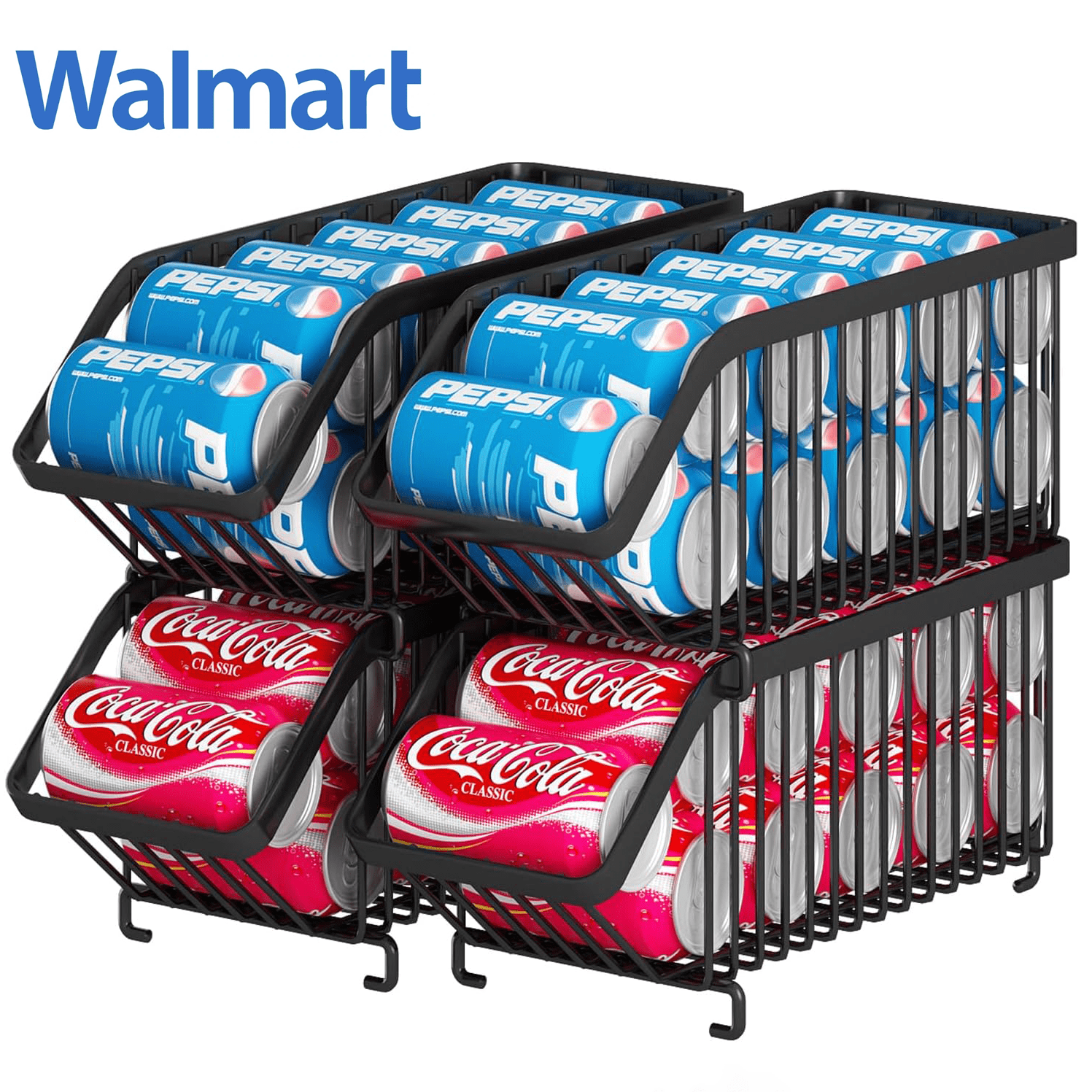 Werseon 4 Pack Can Organizer Stackable Rack Dispenser, Beverage Rack