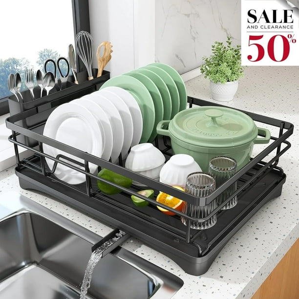 Werseon Stainless Steel Dish Drying Rack with Drain Set, Large