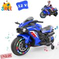 thumbnail image 1 of Werseon Kids Motorcycle, Ride on Motorcycle Toys Electric Motorcycle with LED Lights, 12V Motorcycle for 3-6 Year Kids, Blue, 1 of 15