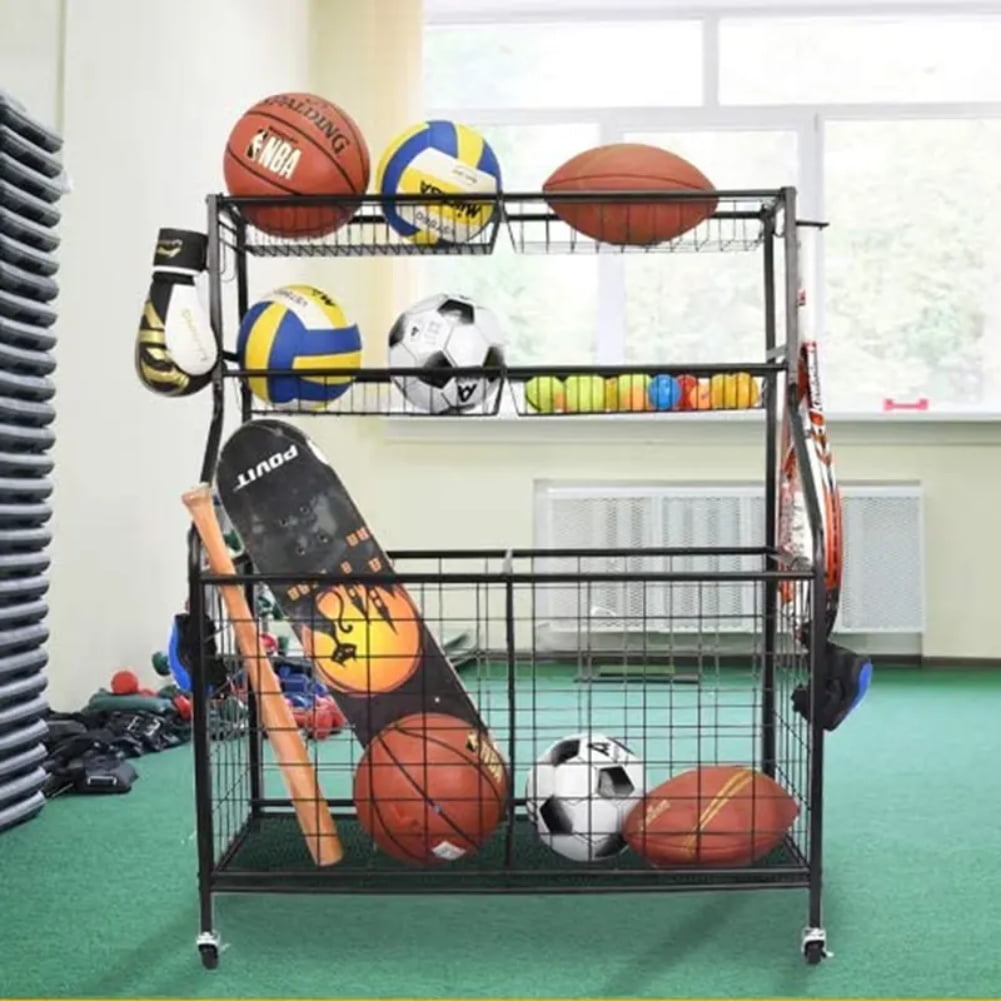 Werseon Large Sports Equipment Storage for Garage, Ball Storage Garage Organizer with Basket and