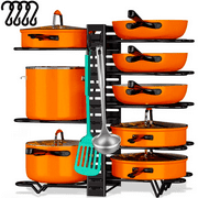 Werseon Pot Organizer Rack 8 Tiers Pots and Pans Organizer, Pot Lid Organizer for Kitchen Cabinet Cookware Organizers and Storage,Clearance