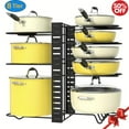 thumbnail image 1 of Werseon Pot Organizer Rack 8 Tiers Pots and Pans Organizer, Pot Lid Organizer for Kitchen Cabinet Cookware Organizers and Storage,Upgraded, 1 of 10