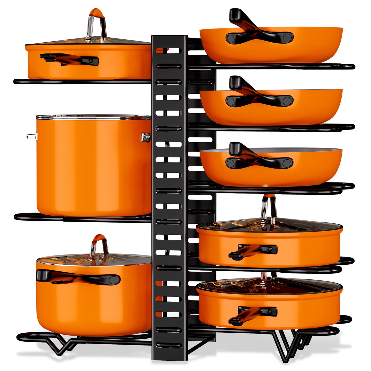 Werseon Pot Rack Organizers 8 Tiers Pots and Pans Organizer Kitchen Cabinet Storage Metal Holders