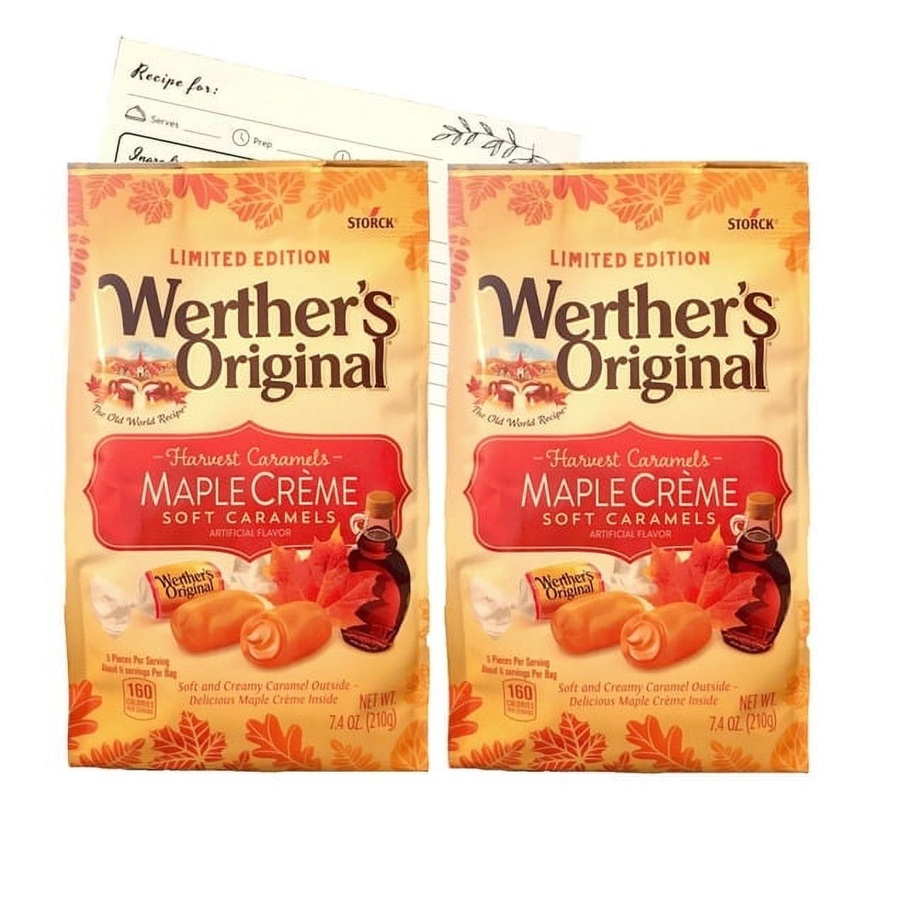 Werther's Maple Creme Soft Caramels, 7.4 oz Bags, Pack of 2