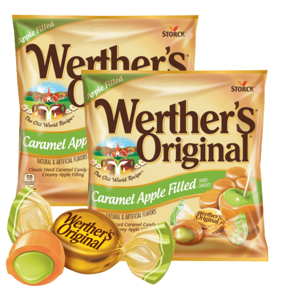 Werther's Original Caramel Apple Filled Candy, Hard Candy Shell with Creamy Filling, 2.65oz, Pack of 2