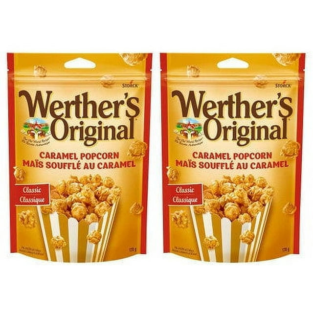 Werther’s Original Caramel Popcorn, 2 Pack Value Bundle, (170g/6oz. Per