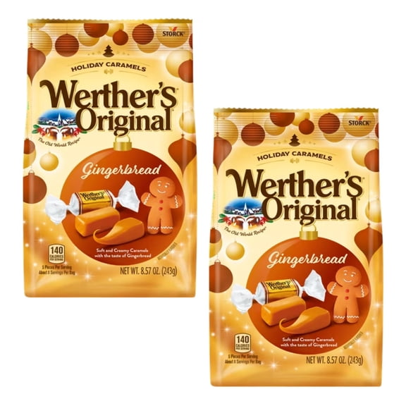Werther's Original Gingerbread - BCF26 Pack of 2 - Soft and Creamy Caramels with the Taste of Gingerbread - Great for Friends and Family - Delicious Taste
