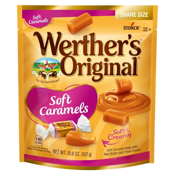Werther's Original Individually Wrapped Soft Caramels, 10.8oz Sharing Size Bag
