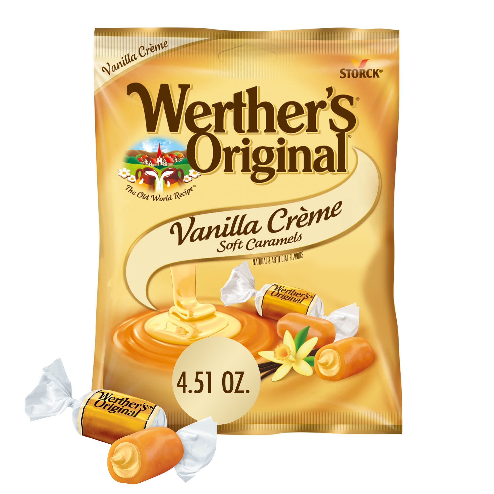 Werther's Original Soft Vanilla Crème Caramel Candy, 4.51 oz Bag Storck ...