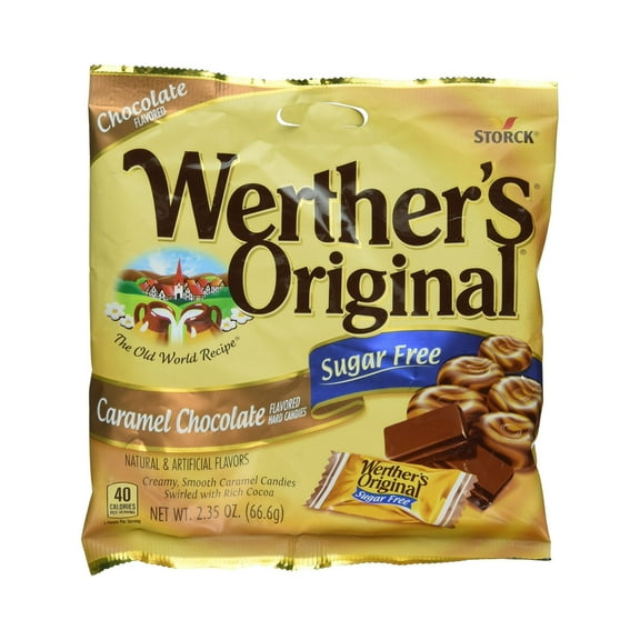 Werther's Original Sugar Free Candies, Caramel Chocolate, 2.35 Ounce (Pack of 2)