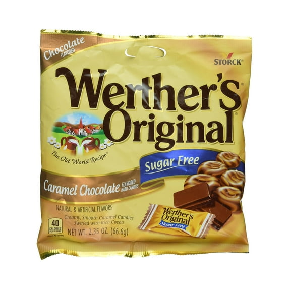 Werther's Original Sugar Free Candies, Caramel Chocolate, 2.35 Ounce (Pack of 6)