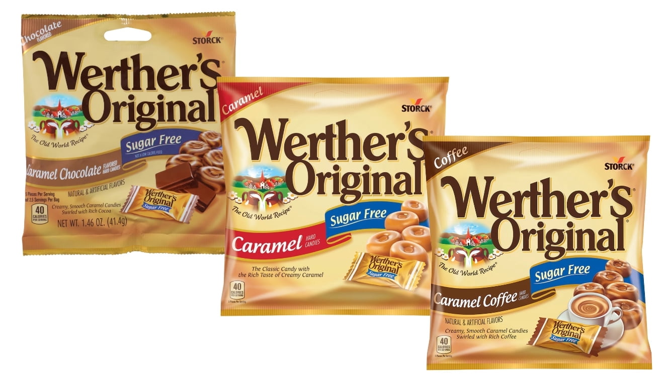 Werther's Original Sugar Free Hard Candy, 3 Flavor Bundle, Coffee