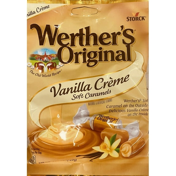Werthers Original VANILLA CREME Soft Caramels Chewy Candy 4.51 oz - 1 Bag