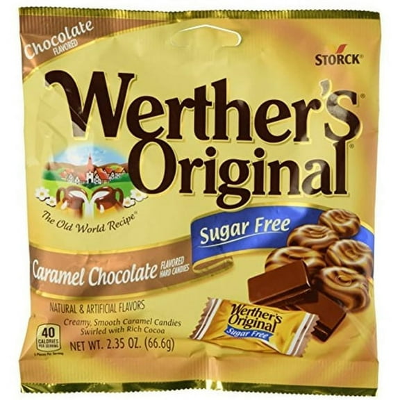 Werthers Original Caramel Chocolate Sugar Free Hard Candies 2.35 Oz By Werthers