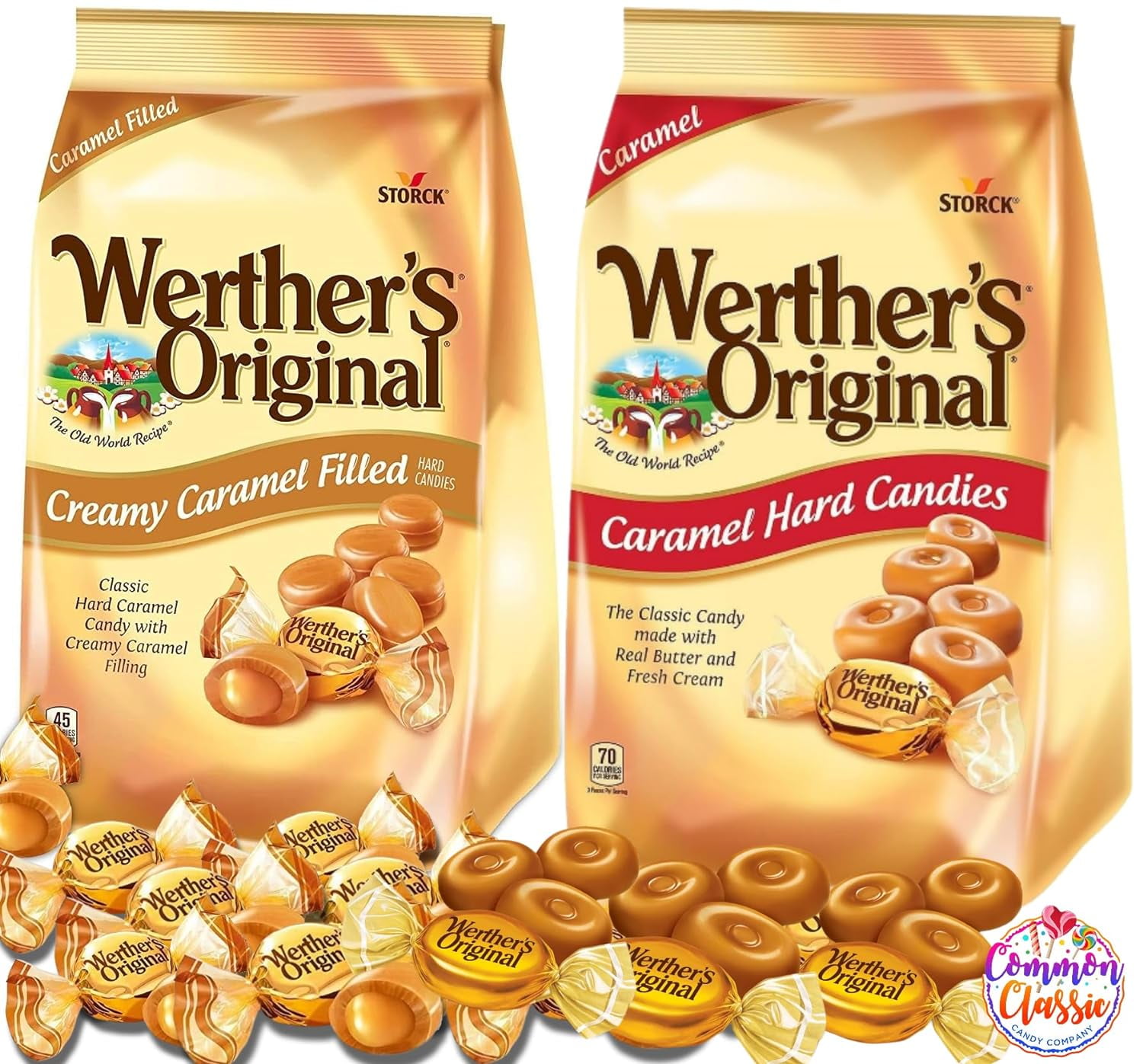 Werthers Original Caramel Hard Candy 30 oz Bundle with Original Creamy ...