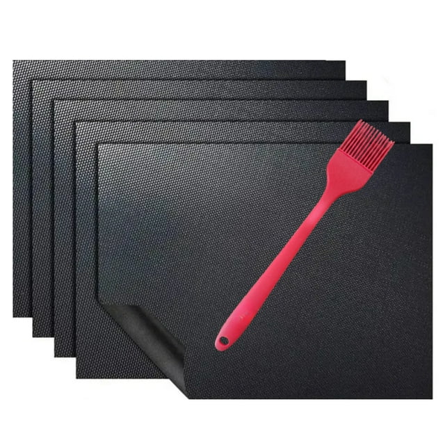 Wertop 15.75 x 13 in Oven Mats, Heavy Duty Non Stick Teflon (5 Count)