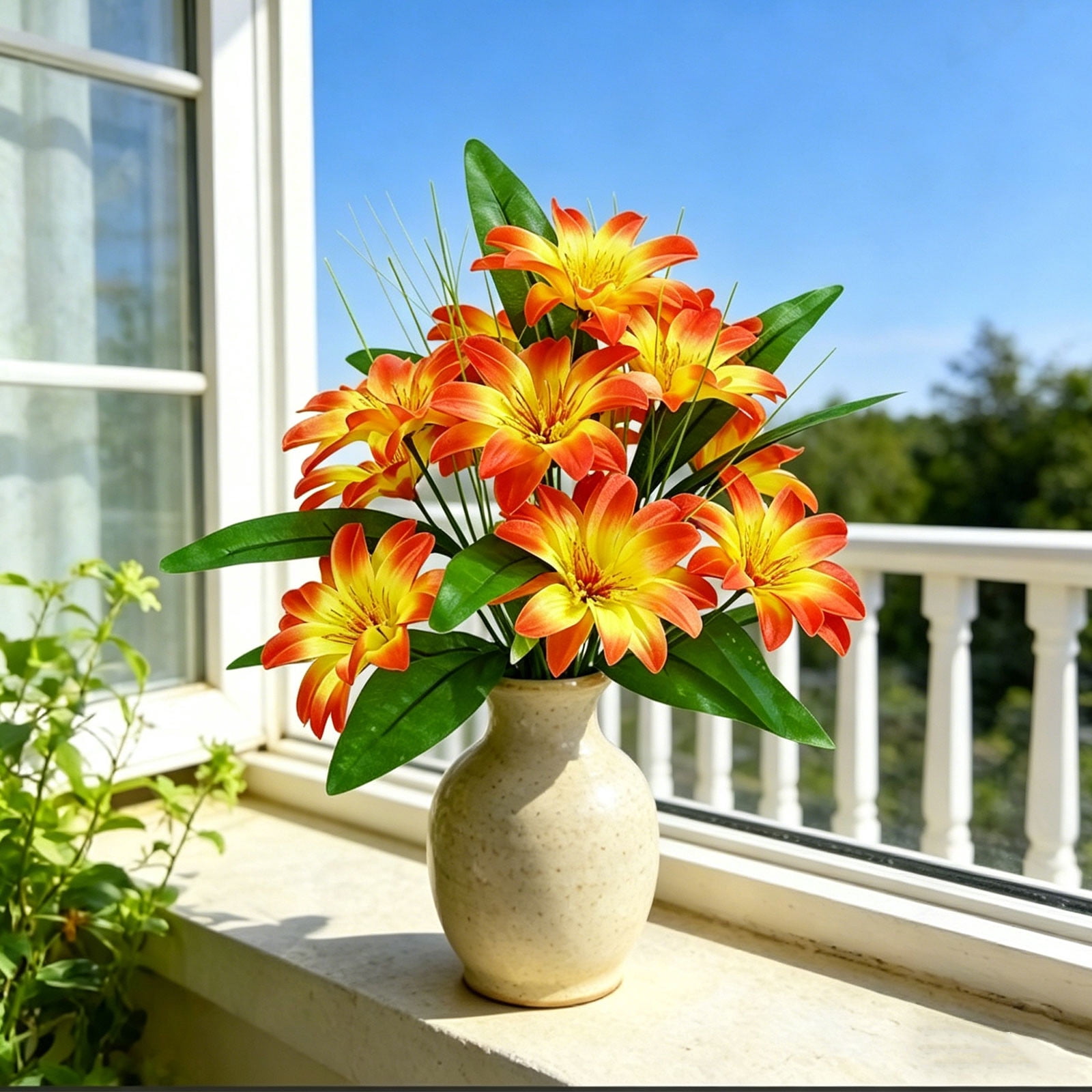 Werulen 12 Head Peony Artificial Flower Bouquet Realistic Full Bloom Vibrant,Home Living Room Table Wedding Decor,Faux Floral Bouquet,Table Decor Piece,Home Floral Accessory
