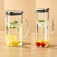 thumbnail image 1 of Werulen 2Pcs 1500ml Glass Cold Water Pitcher, High Temperature Resistant and Large Capacity, Summer Iced Tea Beverage Dispenser, Home Kitchen Drinkware, Elegant Tabletop Accessory, Easy Pour Spout, 1 of 9