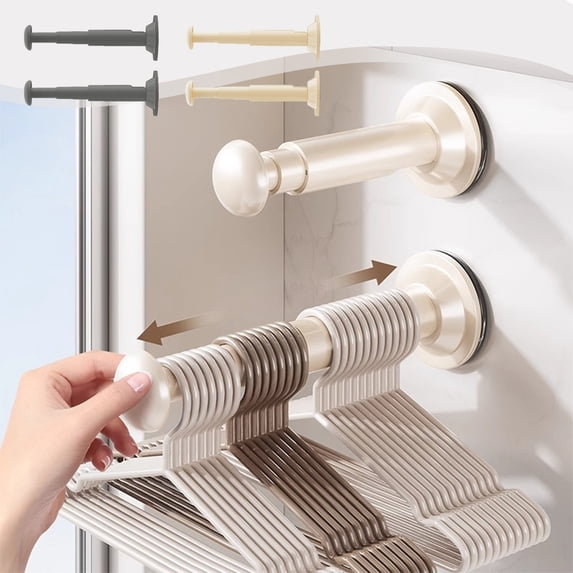 Werulen 2Pcs Hanger Organizer Rack Extendable Clothes Hanger Stacker, Adjustable Telescopic Storage Holder For Laundry Room Closet, Space Saving Hanger Storage Solution For Washing Machine Dryer,