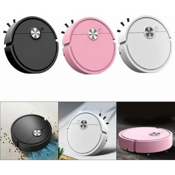 Werulen 3Pcs 3-in- Robot Vacuum Cleaner Smart Navigation System Automatic Mopping Sweeping For Hardwood Floors Carpets Pet Hair Multiple Cleaning Modes Remote Control Home Cleaning Device