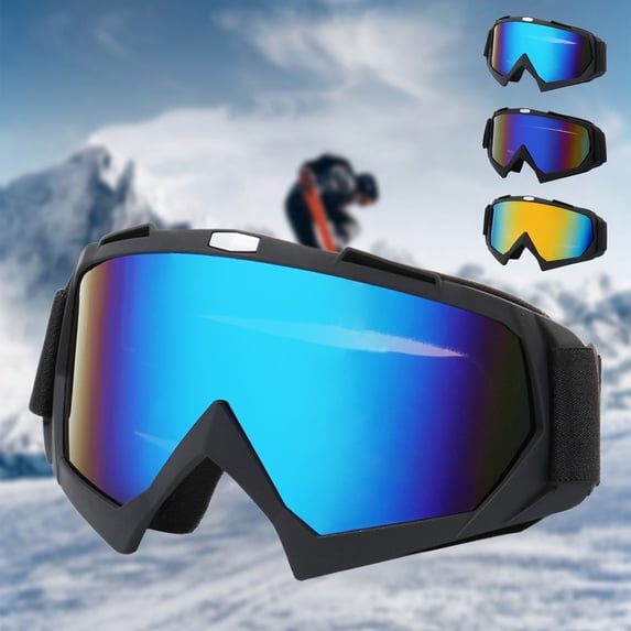 Werulen 3Pcs Ski Goggles for Adults, Windproof Panoramic Lens Anti-Fog UV Protection, Winter Sports Snowboarding Glasses, Skiing Accessories for Men Women