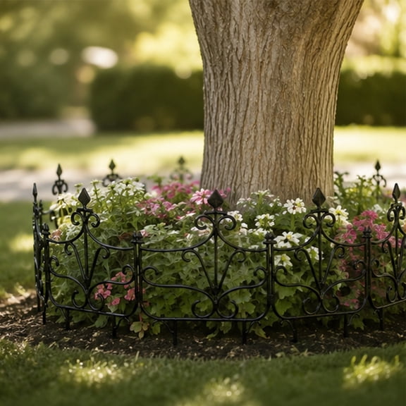Werulen 40x25.5cm Garden Border Fence Sturdy Interlocking Structure, Yard Flower Bed Pathway Landscape Partition Layout, Garden Edging, Yard Fence, Landscape Border