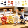 thumbnail image 1 of Werulen 4Pcs Desktop Goose Ornament Knitted Animals Set 7 Inch, Knitted Swimsuit Set Slippers Desktop Goose Clothing, Mini Knitted Hat Bikini for Goose Dress Up, Cute Outfit Set for Seasonal Desk, 1 of 9