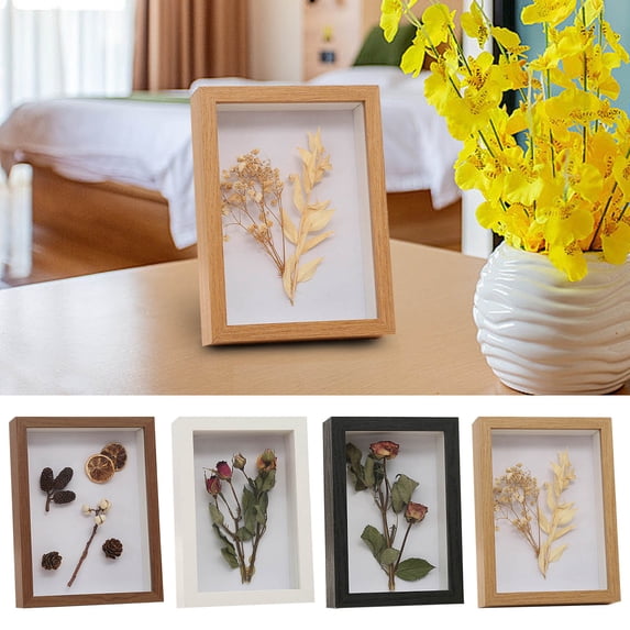 Werulen 4Pcs Shadow Box Frame 6x4 Inches, 3D Deep Display Case For Bouquet Preservation, Memory Box For Photos Keepsakes Medals, Wall Mounted Memorabilia Showcase For Home Decor