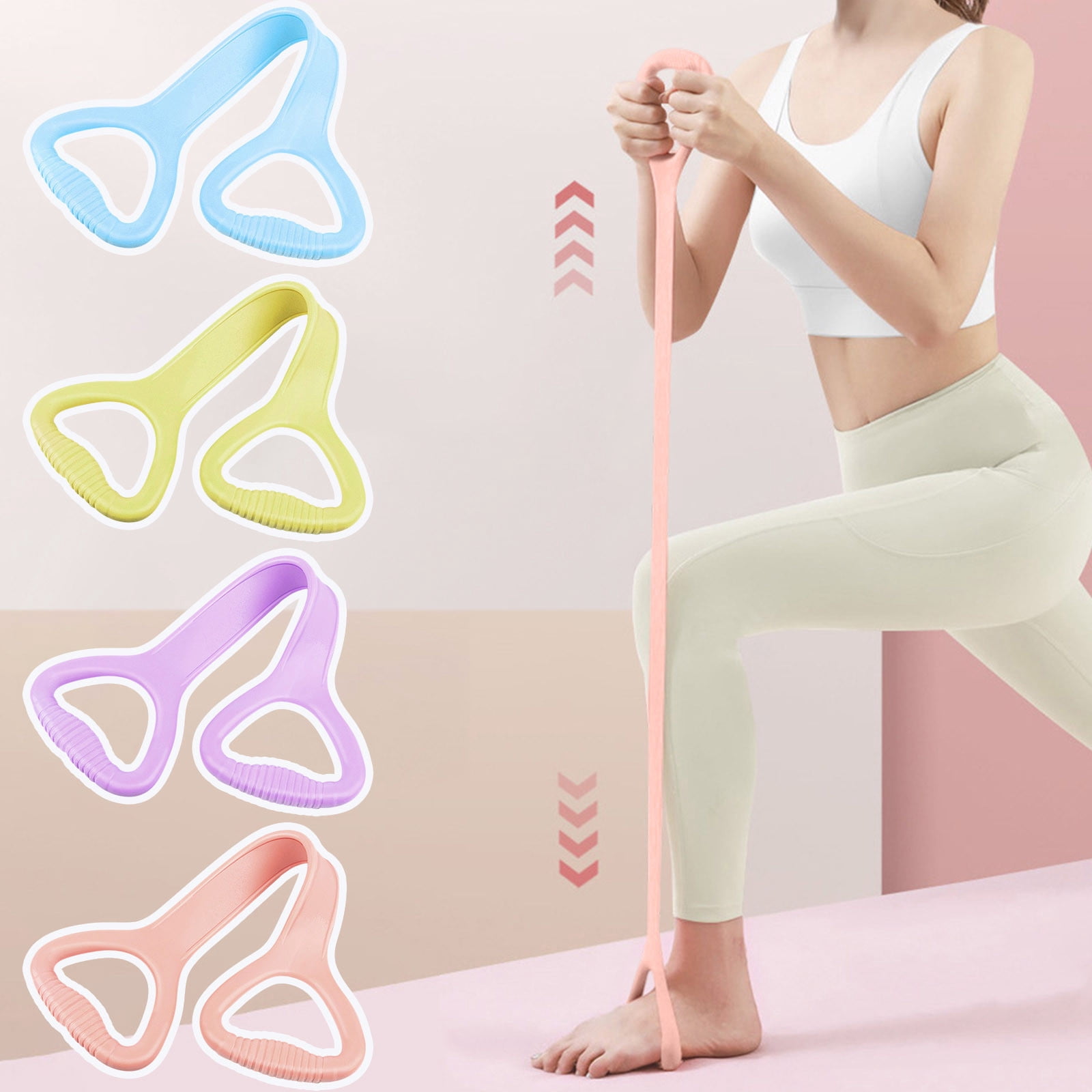 Werulen 4Pcs Yoga Resistance Band Multi Functional Stretching Assist Flexible,Home Fitness Shoulder Back Body Training,Workout Pull Rope,Exercise Band Tool,Body Training Accessory
