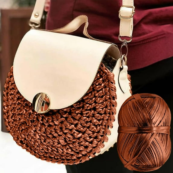 Werulen Under $5 ! Metallic T-Shirt Yarn Knitting Fabric Crochet Cloth Shiny T Shirt Yarn for Crocheting Beginners DIY Hand Crafts Bag Blanket Cushion Projects