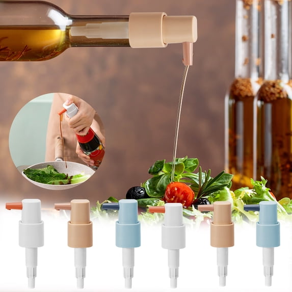 Werulen 5Pcs Condiment Bottle Pump Dispenser, Food Grade PP Nozzle Squeezer for Accurate Quantitative Oil Dispensing, Reusable Kitchen Tool for Soy Sauce Vinegar Bottles, Household Artifact General