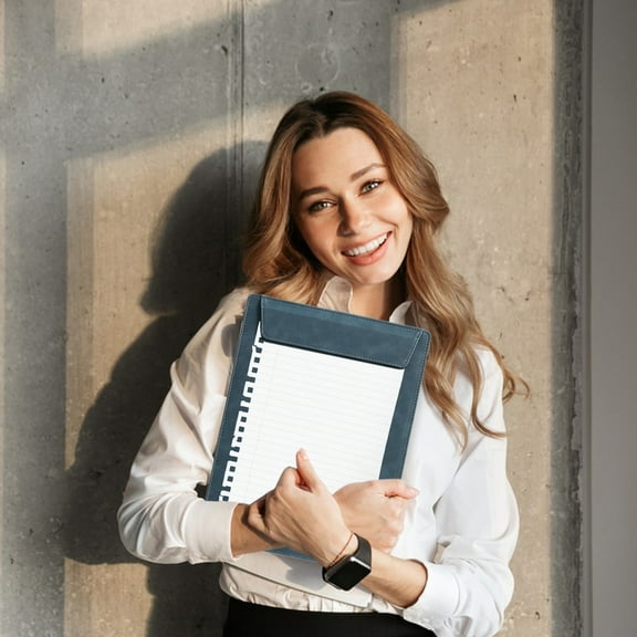 Werulen A4 Magnetic Clipboard Pad Leather-Like Writing Surface, 30.5x23.2cm Office Organizer for Notes and Documents, Portable Folder Clamp Board for Study and Professionals