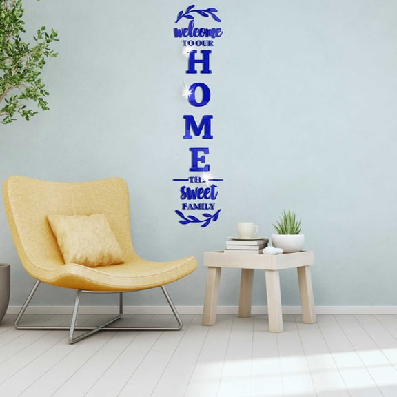 Werulen Acrylic Mirror Wall Sticker Welcome Sign Reflective Smooth for Home Wall Decor,Home Entryway Hallway Living Room Interior Wall Decoration,Wall Decal,Soft Mirror,Home Wall Art