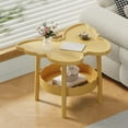 thumbnail image 1 of Werulen Butterfly Shaped Side Table, 2 Tier Multifunctional Coffee Table Layered Storage Shelf, Modern Bedside Table Study Desk For Living Room Bedroom Office, Space Saving Furniture, 1 of 6