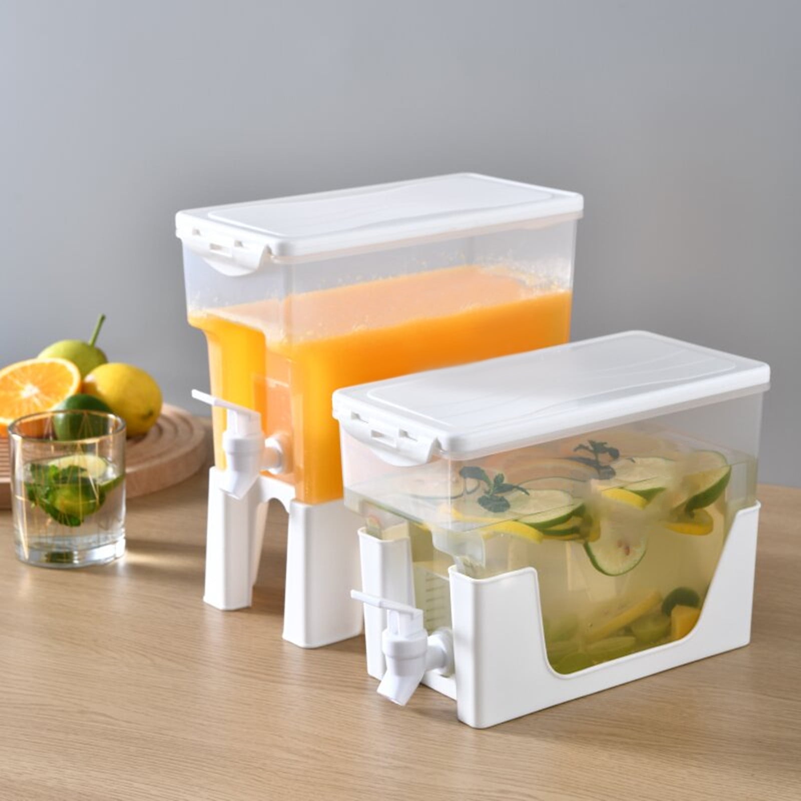 Werulen Calcera fra con grifo en ofertas de refrigerador de la semana Hervillo fro con grifo en refrigerador, almacenamiento de gran capacidad para dispensador de frutas con topot de fruta tetera