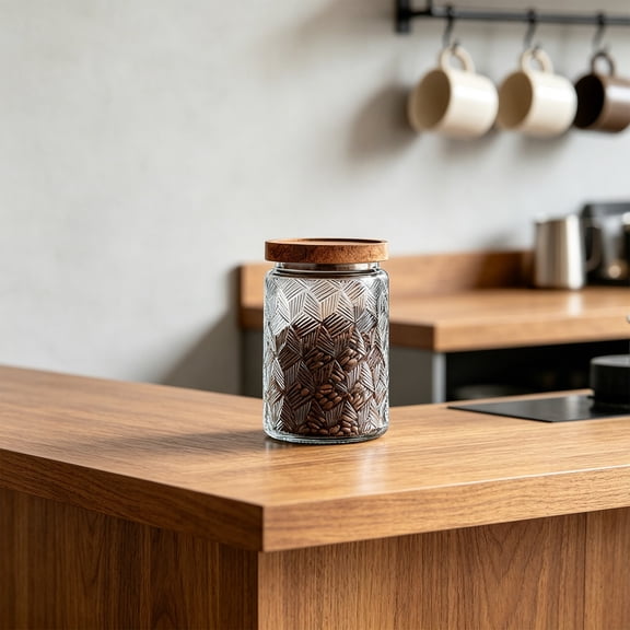 Werulen Classic Japanese Style Airtight Glass Storage Canister, Dining Room Coffee Snack Grain Kitchen Dry Food Organizing, Dry Goods Container, Candy Jar, Pantry Canister