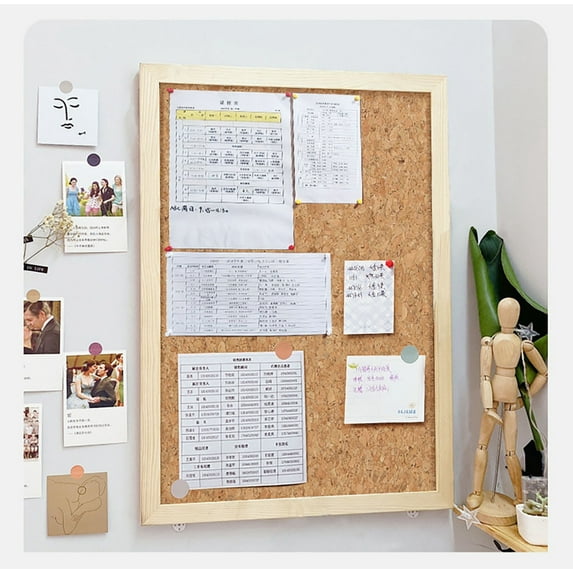 Werulen Under $5 ! Cork Board Bulletin Board Rectangle Frame Hanging Pin Large Wall Mounted Decor for Office Home Message Board or Vision Board Decoration