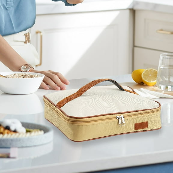 Werulen Under $5 ! Thickened Flat Reusable Bento Bags Insulated Lunch Bag Portable Food Containers Bag for Women and Men Travel Picnic Lunch Box